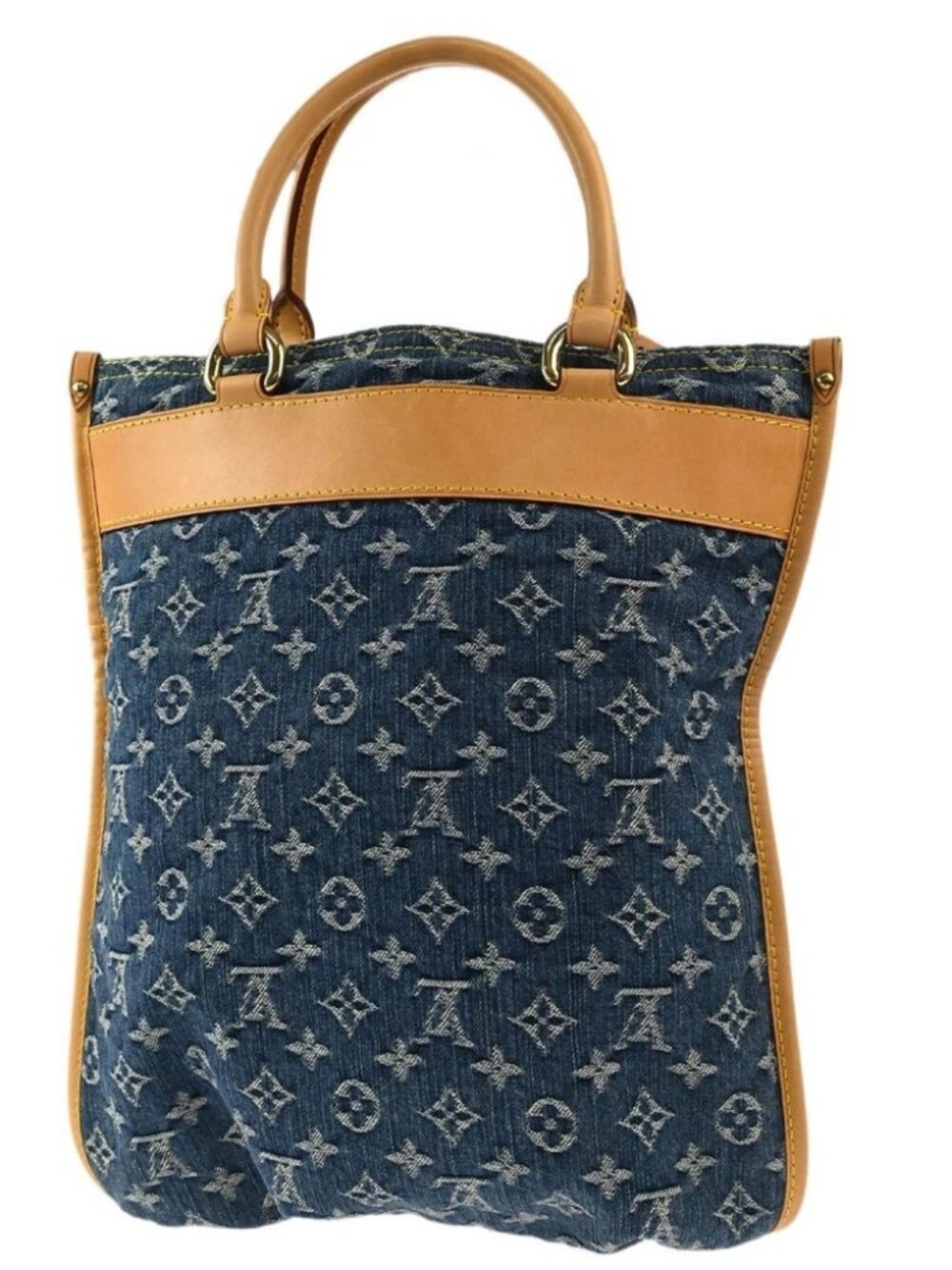 Louis Vuitton Monogram Denim Flat Shopper Tote Handbag - Picture 2 of 10
